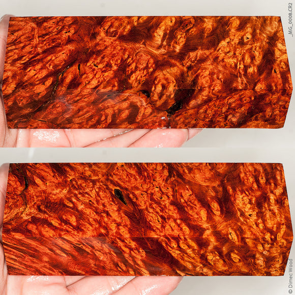 Stabilized wood red amboyna burl block