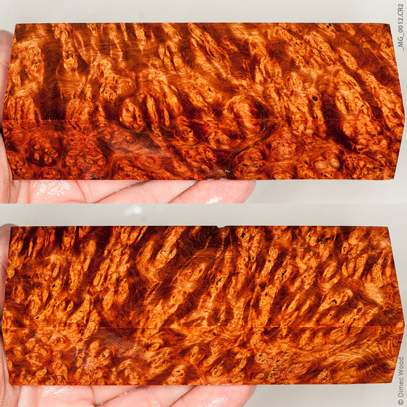 Stabilized wood red amboyna burl block