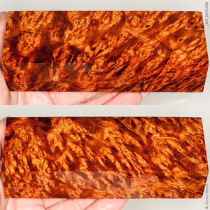 Stabilized wood red amboyna burl block