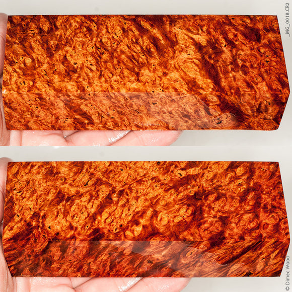 Stabilized wood red amboyna burl block