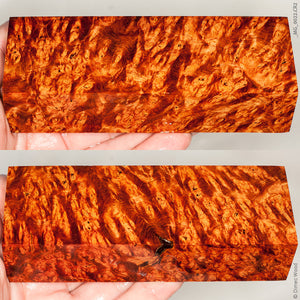 Stabilized wood red amboyna burl block