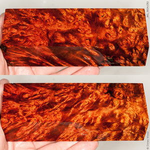 Stabilized wood red amboyna burl block