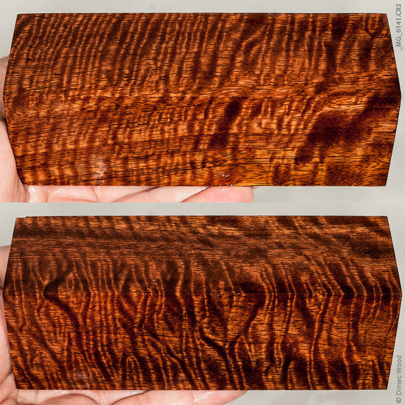 Stabilized curly mango wood block