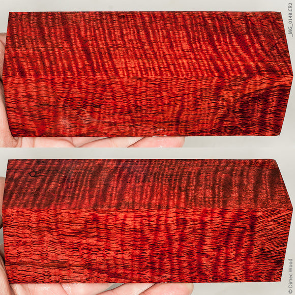 Stabilized curly mango wood block