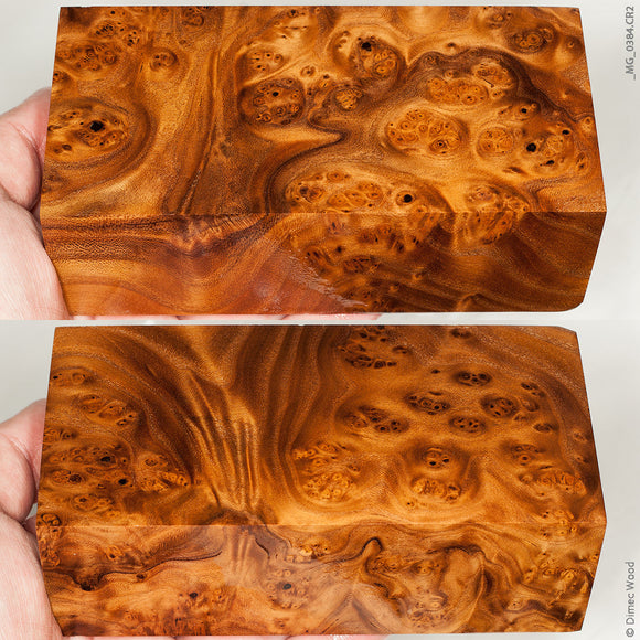 Stabilized wood wild olive burl block