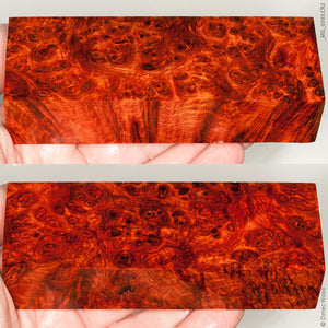 Stabilized wood red amboyna burl block