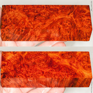 Stabilized wood red amboyna burl block