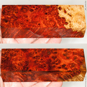 Stabilized wood red amboyna burl block