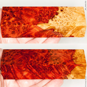 Stabilized wood red amboyna burl block