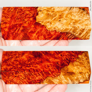 Stabilized wood red amboyna burl block