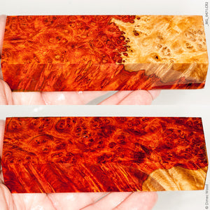 Stabilized wood red amboyna burl block