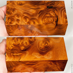 Stabilized wood wild olive burl block