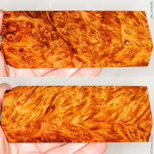 Stabilized wood golden amboyna burl block