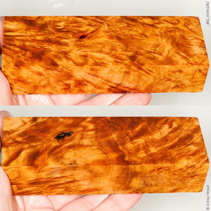 Stabilized wood golden amboyna burl block