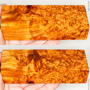 Stabilized wood golden amboyna burl block