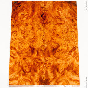 Stabilized golden amboyna burl wood panels