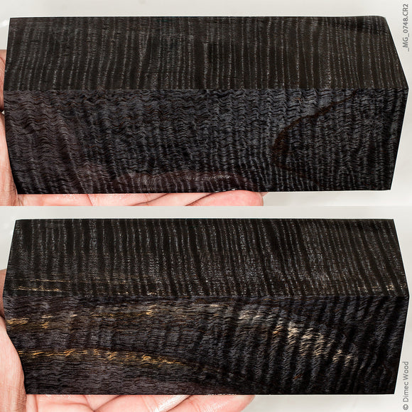 Stabilized curly mango wood block