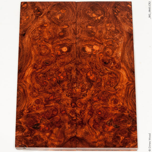 Stabilized afzelia burl wood panels