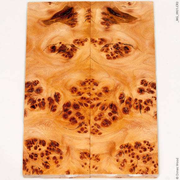 Stabilized wood oak burl panels