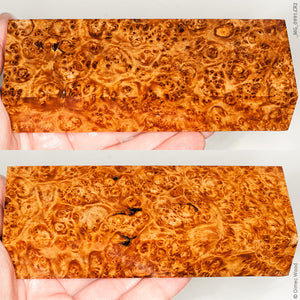 Stabilized wood golden amboyna burl block