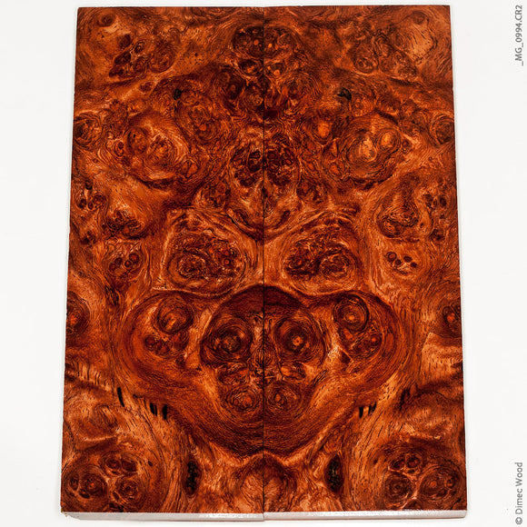 Stabilized afzelia burl wood panels