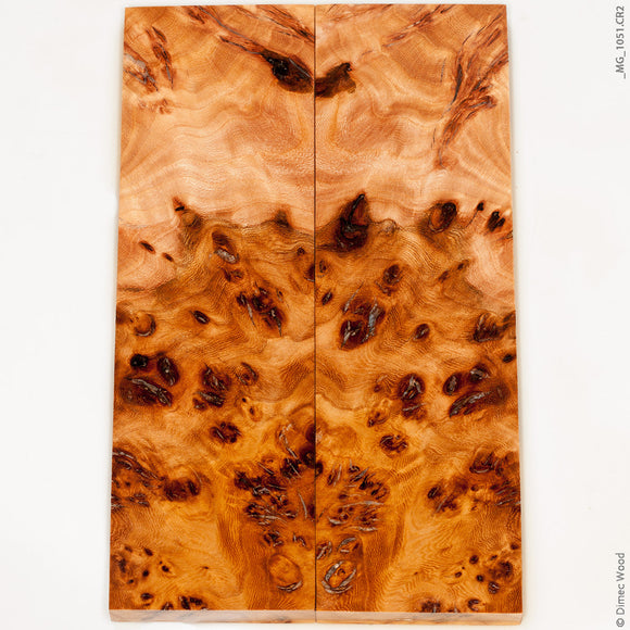 Stabilized wood oak burl panels