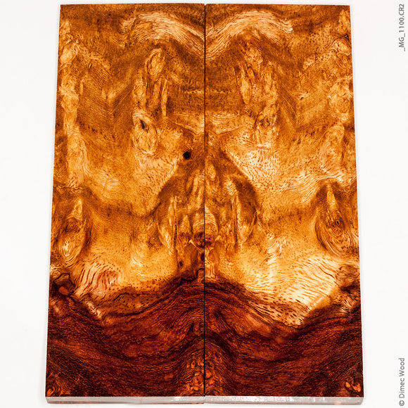 Stabilized afzelia burl wood panels