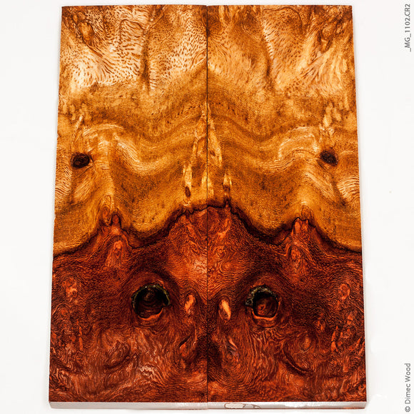 Stabilized afzelia burl wood panels