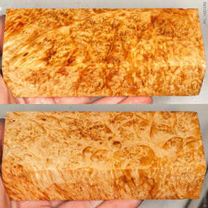 Stabilized wood natural box elder burl block