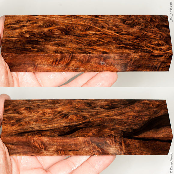 Stabilized wood redwood lace burl block