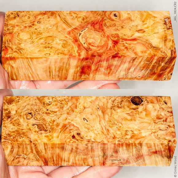 Stabilized natural wood box elder burl block