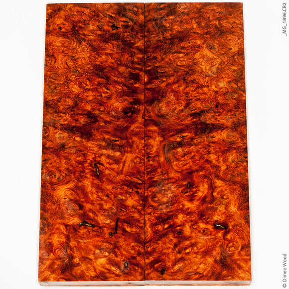 Stabilized red amboyna burl wood panels