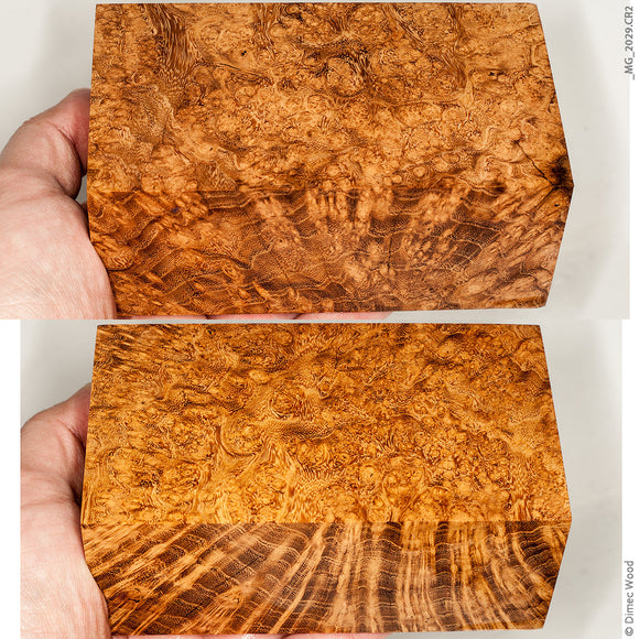 Stabilized wood black locust burl block