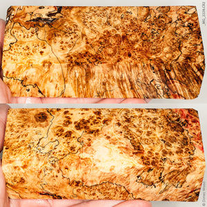 Stabilized wood spalted box elder burl block