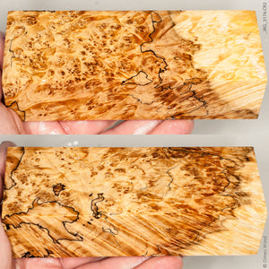 Stabilized wood spalted box elder burl block