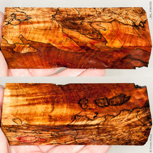 Stabilized wood spalted box elder burl block