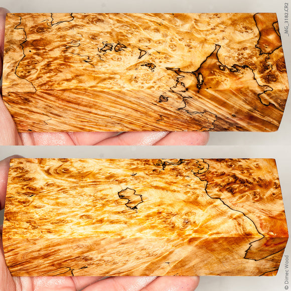 Stabilized wood spalted box elder burl block