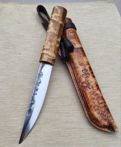 Handmade yakutian style hunting camping knife, N690 stainless steel