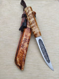 Handmade yakutian style hunting camping knife, N690 stainless steel