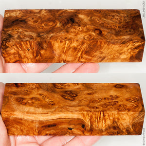 Stabilized wood spalted amboyna burl block