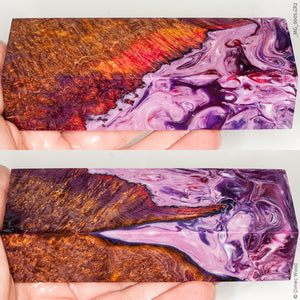 Stabilized hybrid wood black ash burl block