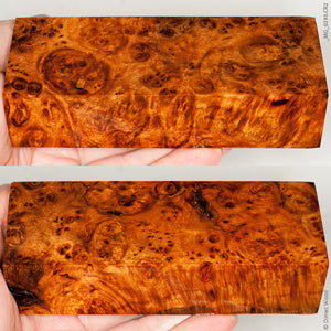 Stabilized wood golden amboyna burl block