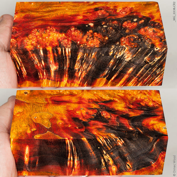 Stabilized wood box elder burl block