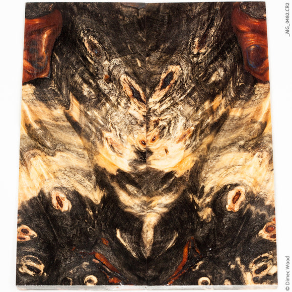 Stabilized wood hybrid buckeye burl panels