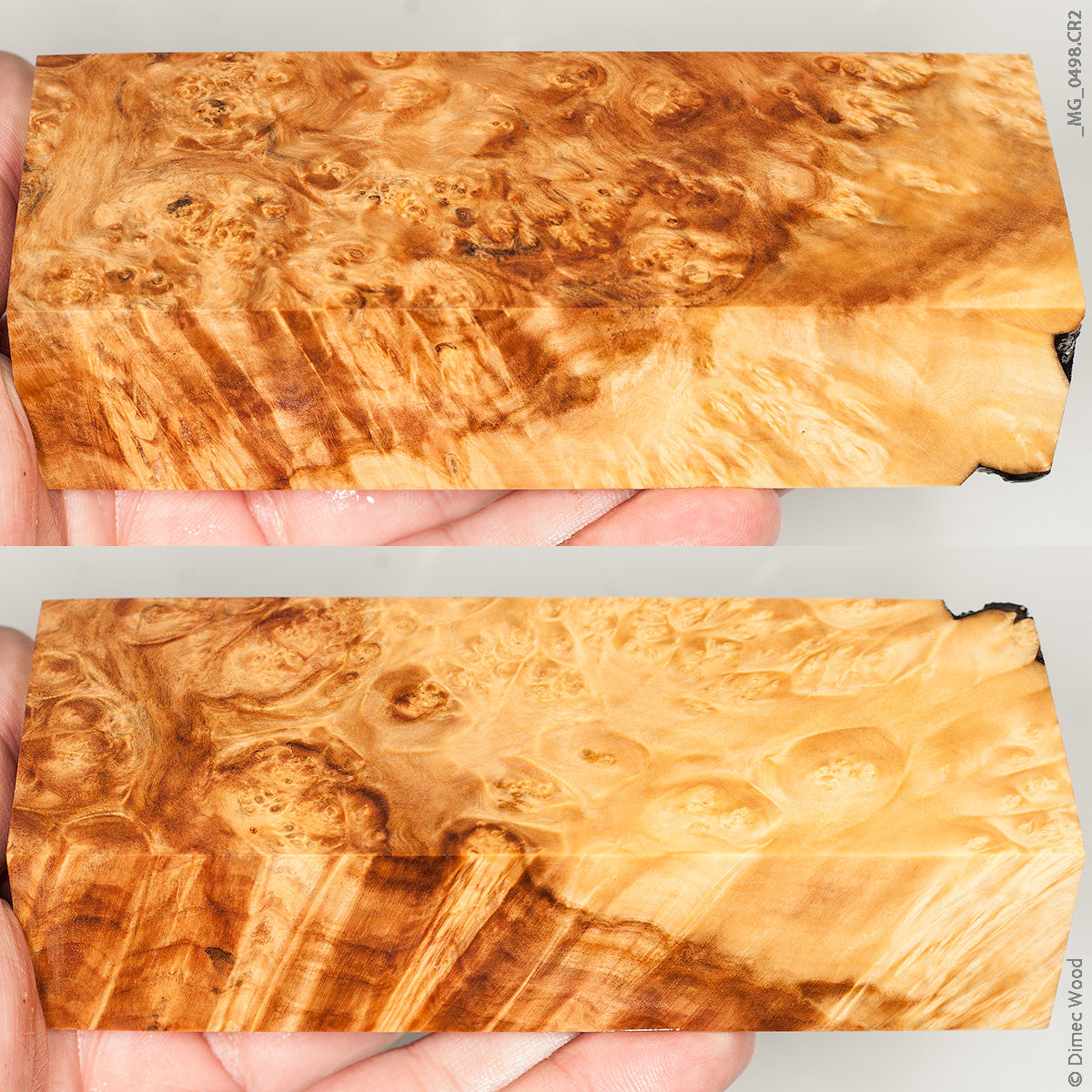 Stabilized Wood Box Elder Burl Block Dimec Wood