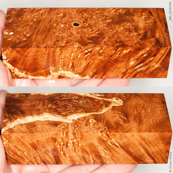 Stabilized wood box elder burl block