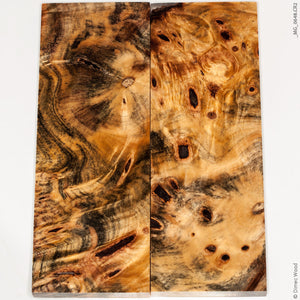 Stabilized wood hybrid buckeye burl panels