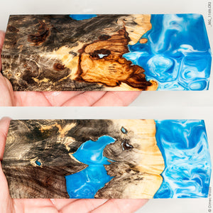 Stabilized hybrid wood buckeye burl block