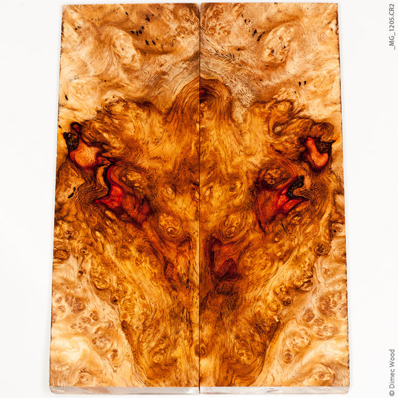 Stabilized golden amboyna burl wood panels