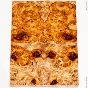 Stabilized golden amboyna burl wood panels